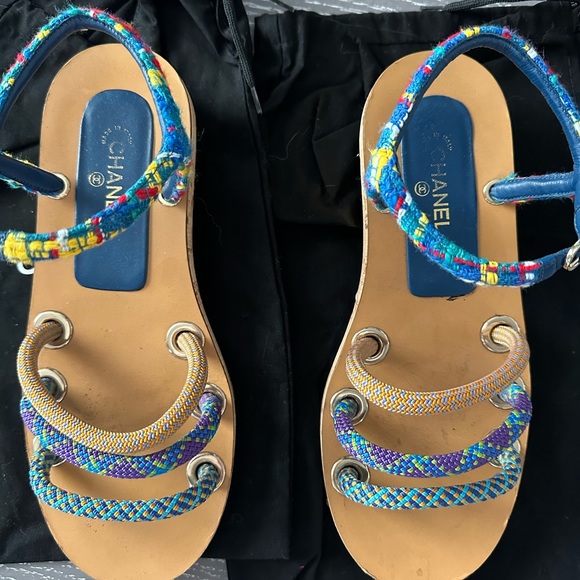 Chanel 2017 Rope Gladiator Sandals 37.5/7.5 - Picture 3 of 4